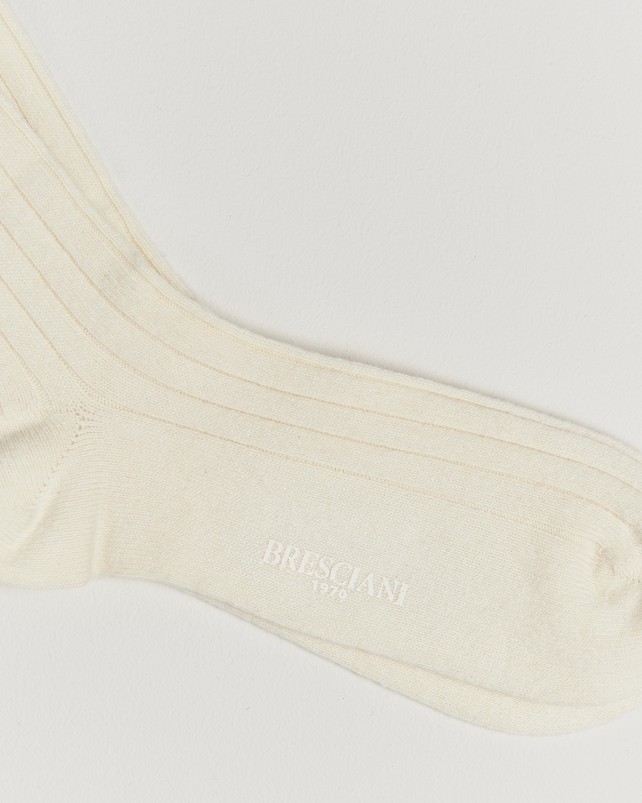 Uomini | Abbigliamento | Bresciani | Wool/Cashmere Ribbed Socks White