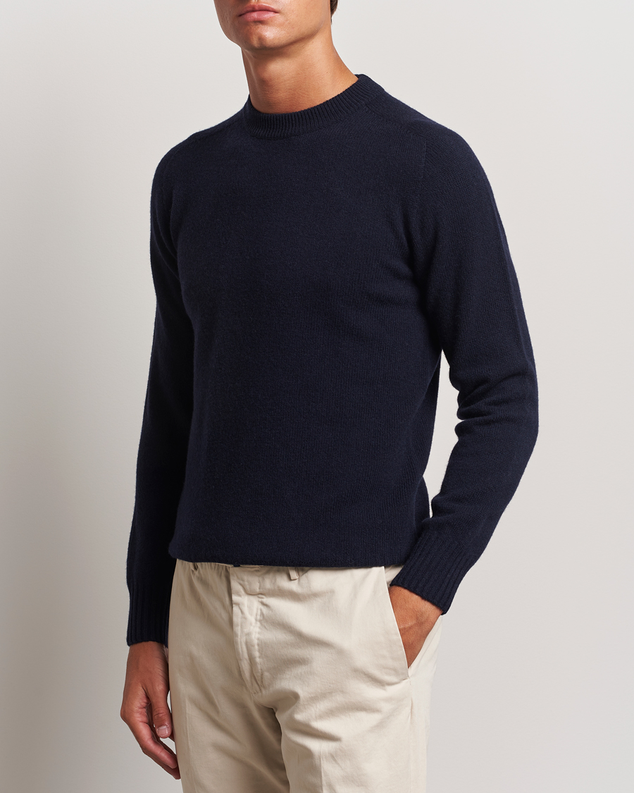 Uomini | Altea | Altea | Wool/Cashmere Crew Neck Pullover Navy