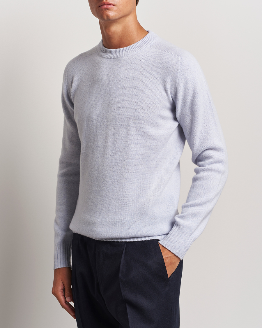 Uomini | Italian Department | Altea | Wool/Cashmere Crew Neck Pullover Light Blue