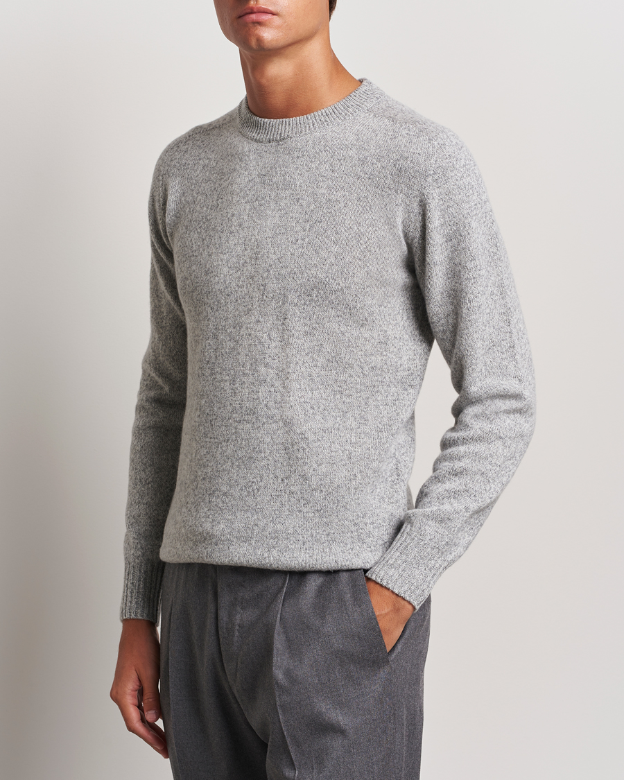 Uomini | Italian Department | Altea | Wool/Cashmere Crew Neck Pullover Grey Melange