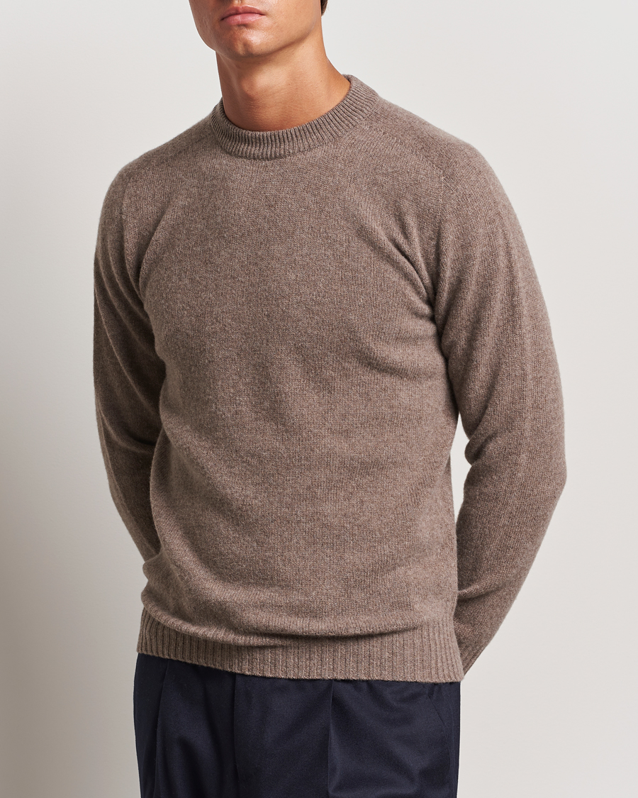 Uomini | Italian Department | Altea | Wool/Cashmere Crew Neck Pullover Taupe