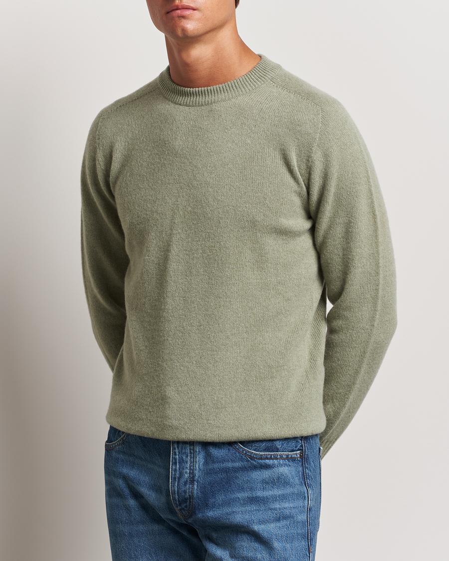 Uomini | Italian Department | Altea | Wool/Cashmere Crew Neck Pullover Sage