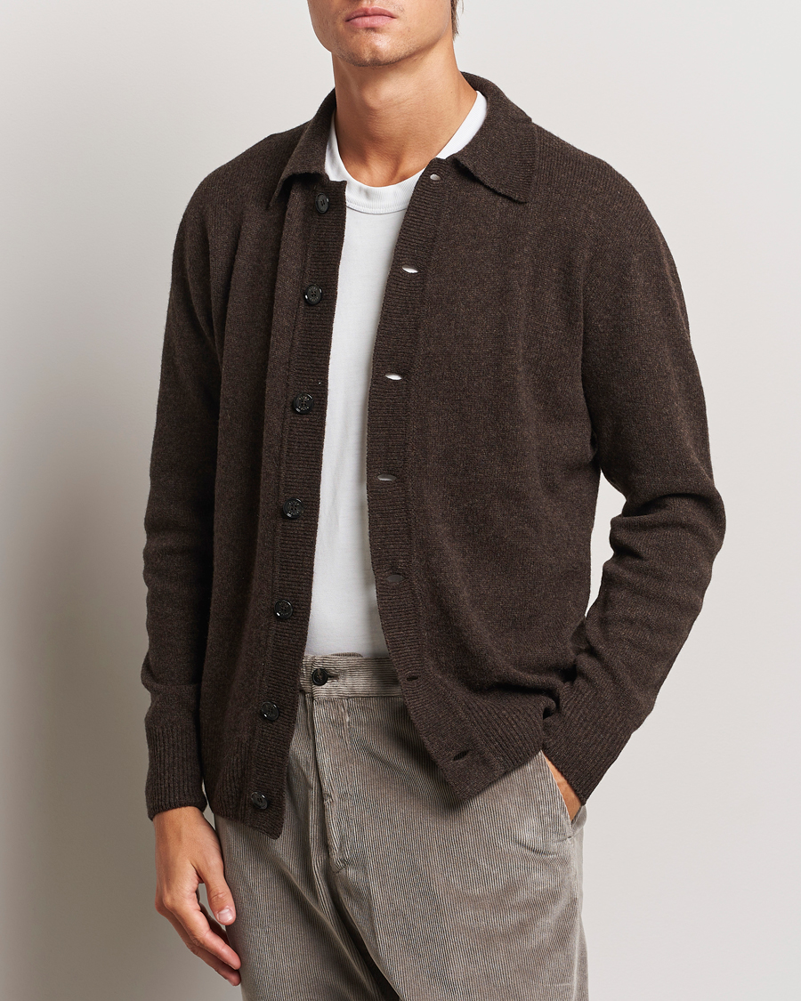 Uomini | Altea | Altea | Shetland Collared Cardigan Brown