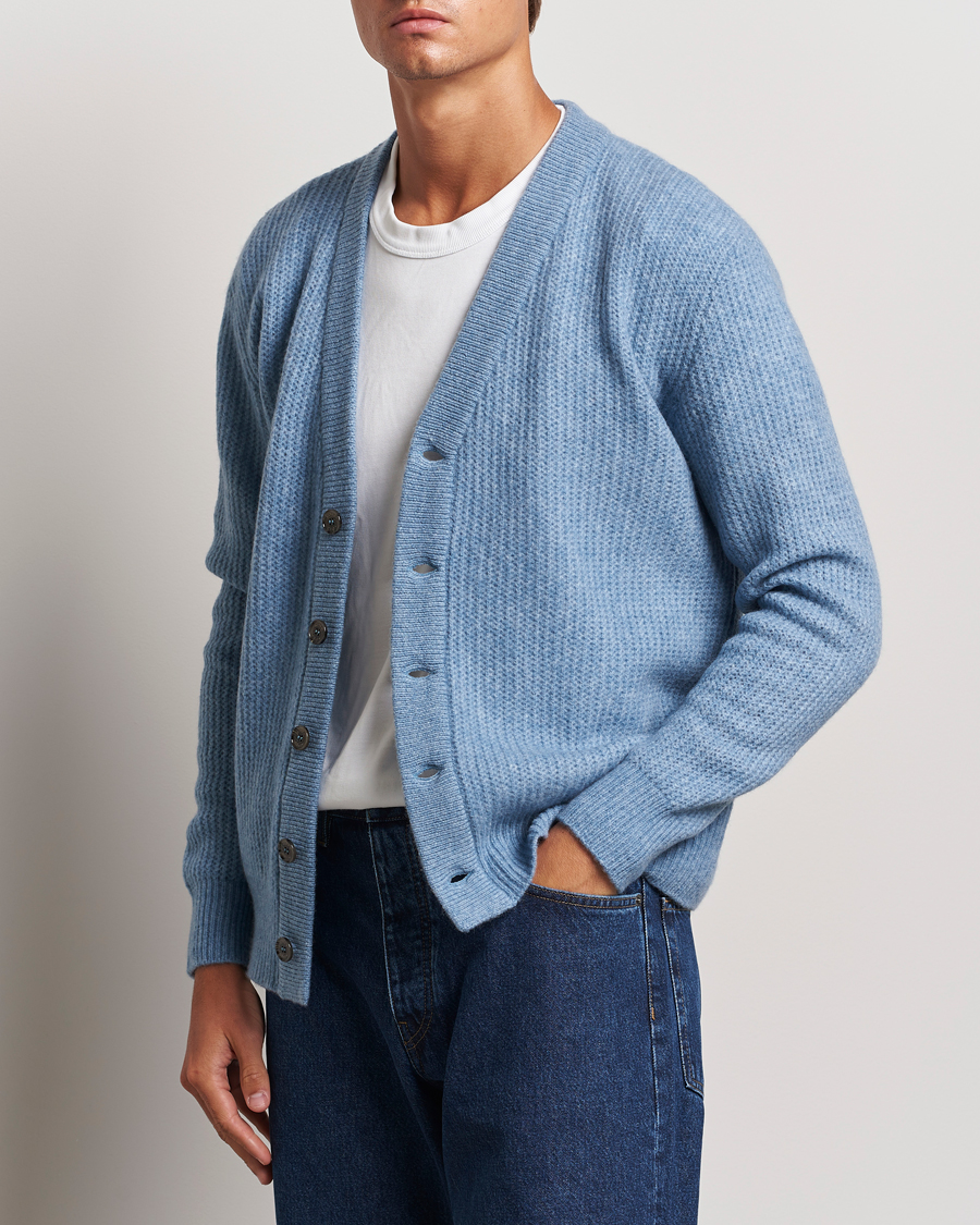 Uomini |  | Altea | Soft Rib Stich Cardigan Light Blue