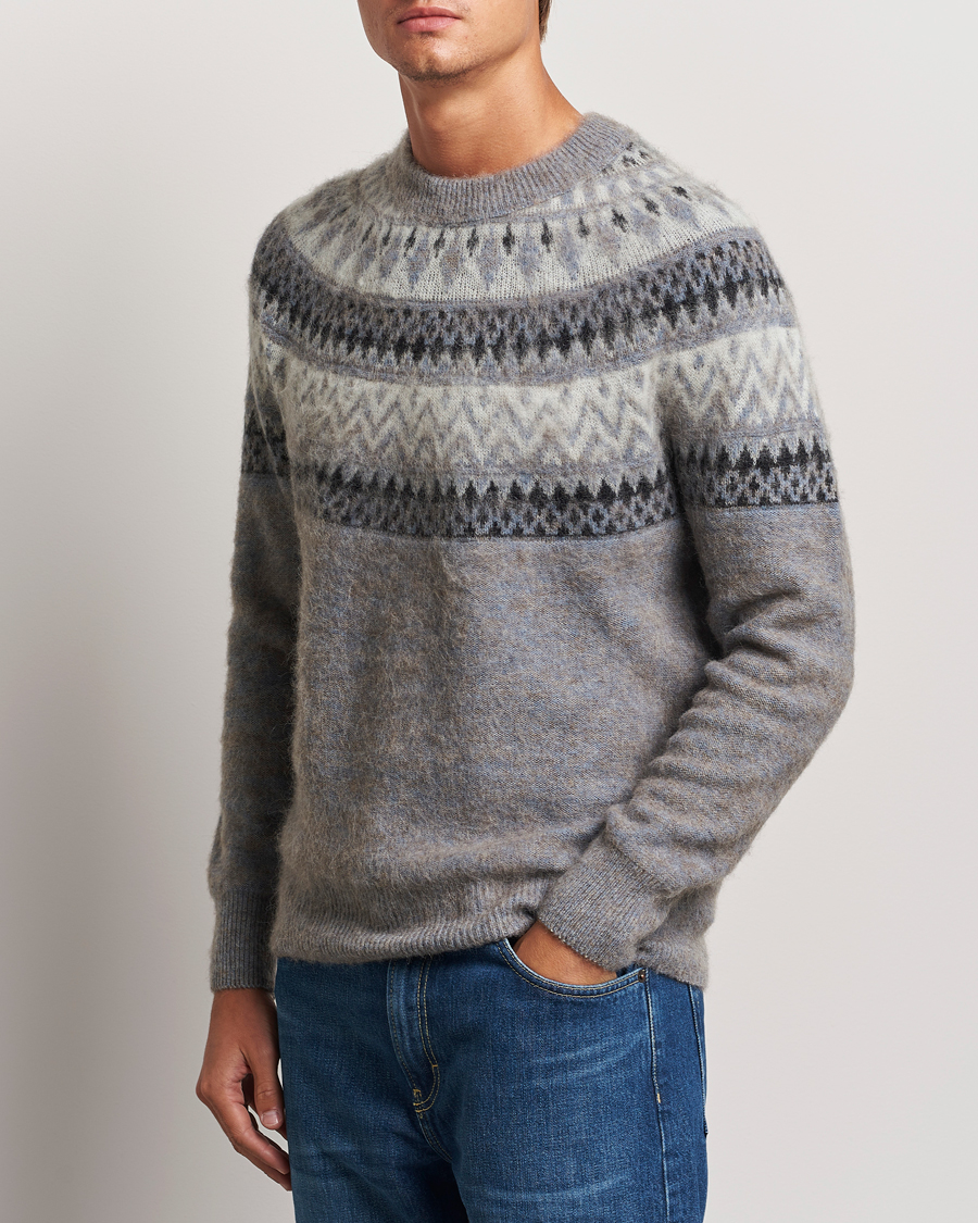 Uomini | Maglieria | Altea | Wool/Cashmere Norwegian Sweater Grey