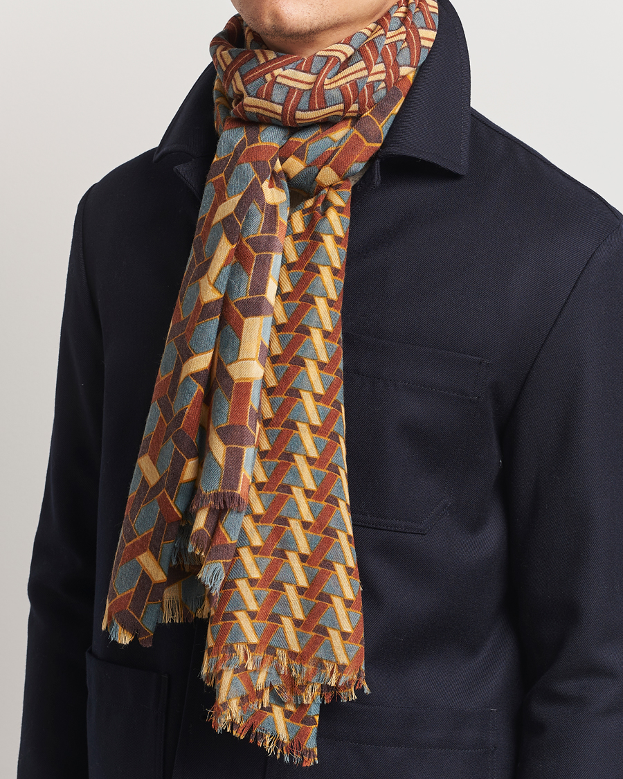 Uomini | Accessori | Altea | Printed Wool Scarf Orange