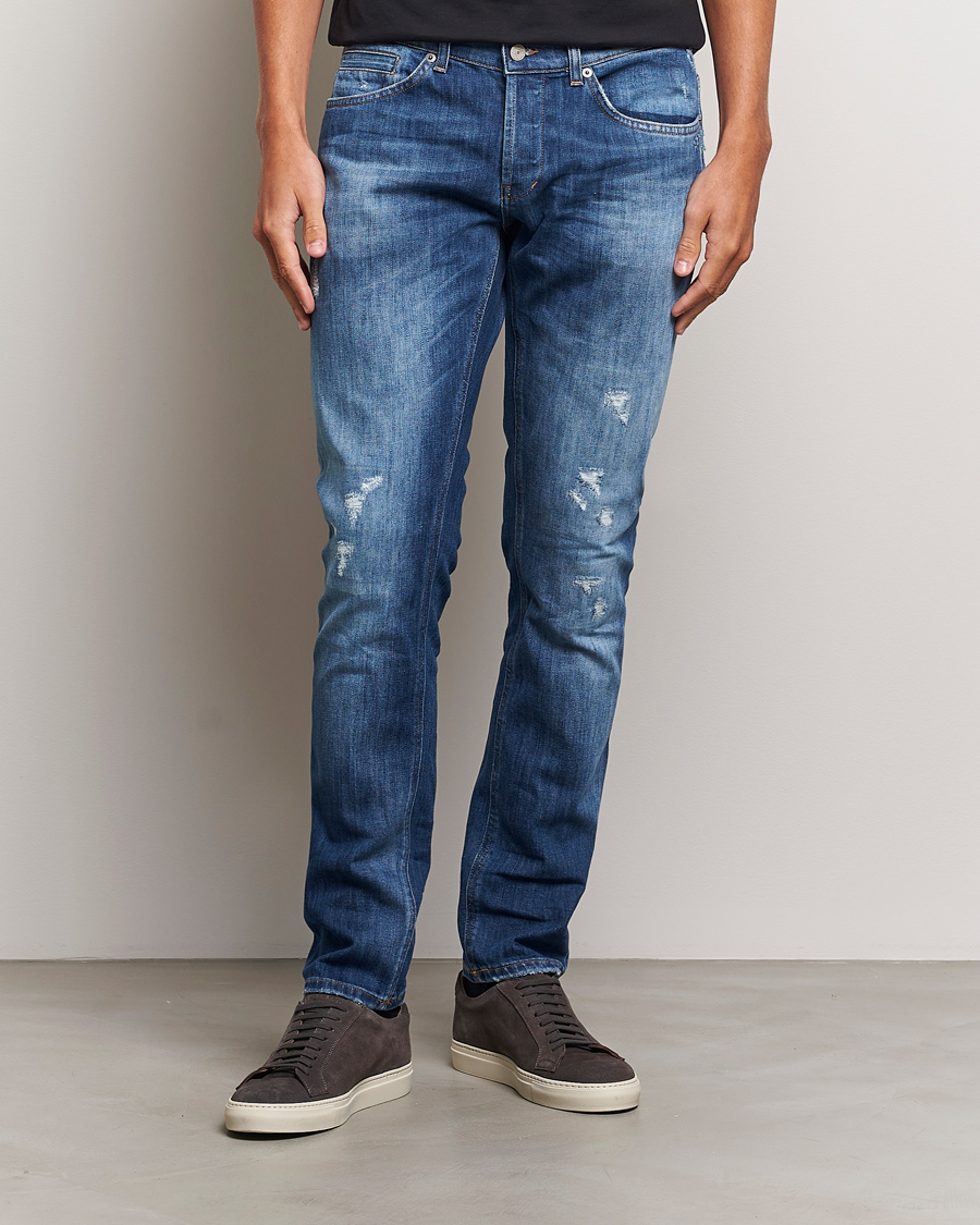 Uomini | Slim fit | Dondup | George Light Distressed Jeans Medium Blue