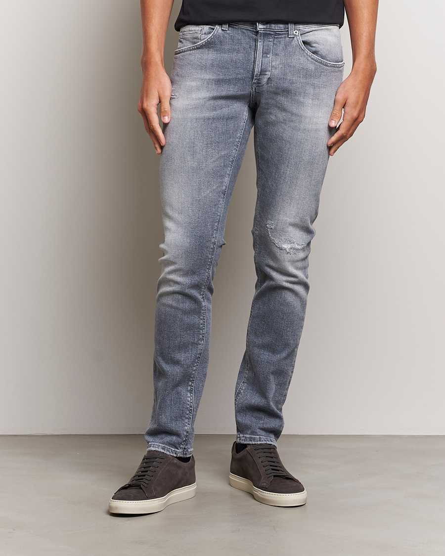 Uomini |  | Dondup | George Light Distressed Jeans Light Grey