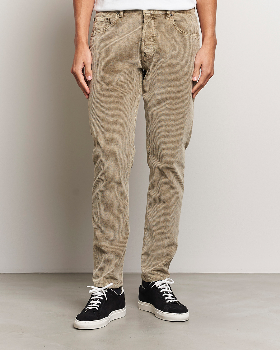 Uomini | Pantaloni | Dondup | Icon Corduroy Trousers Khaki