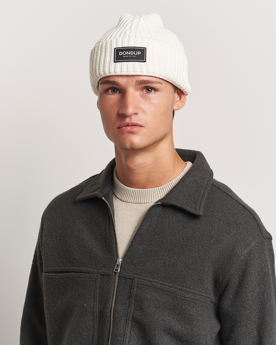 Uomini | Berretti invernali | Dondup | Ribbed Beanie Off White