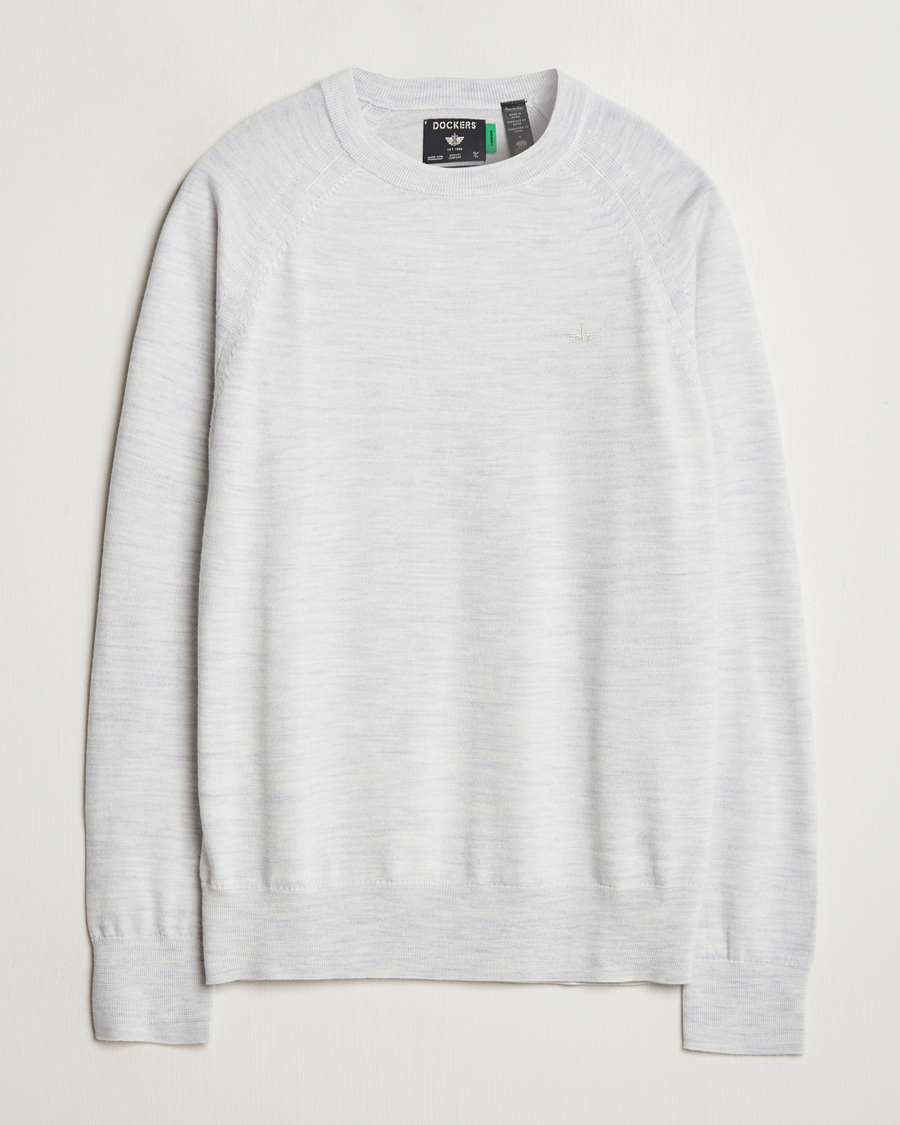 Uomini | Maglieria | Dockers | Washable Merino Crewneck Light Grey