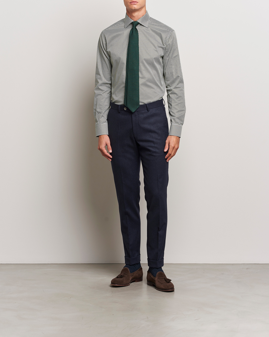 Uomini | Business & Beyond | Eton | Slim Fit Signature Twill Printed Shirt Green