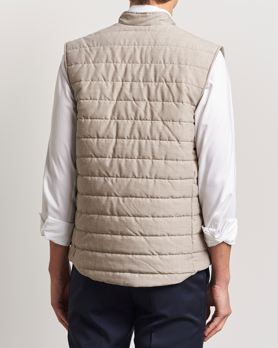 Uomini | Giacche | Eton | Padded Wool Vest Beige