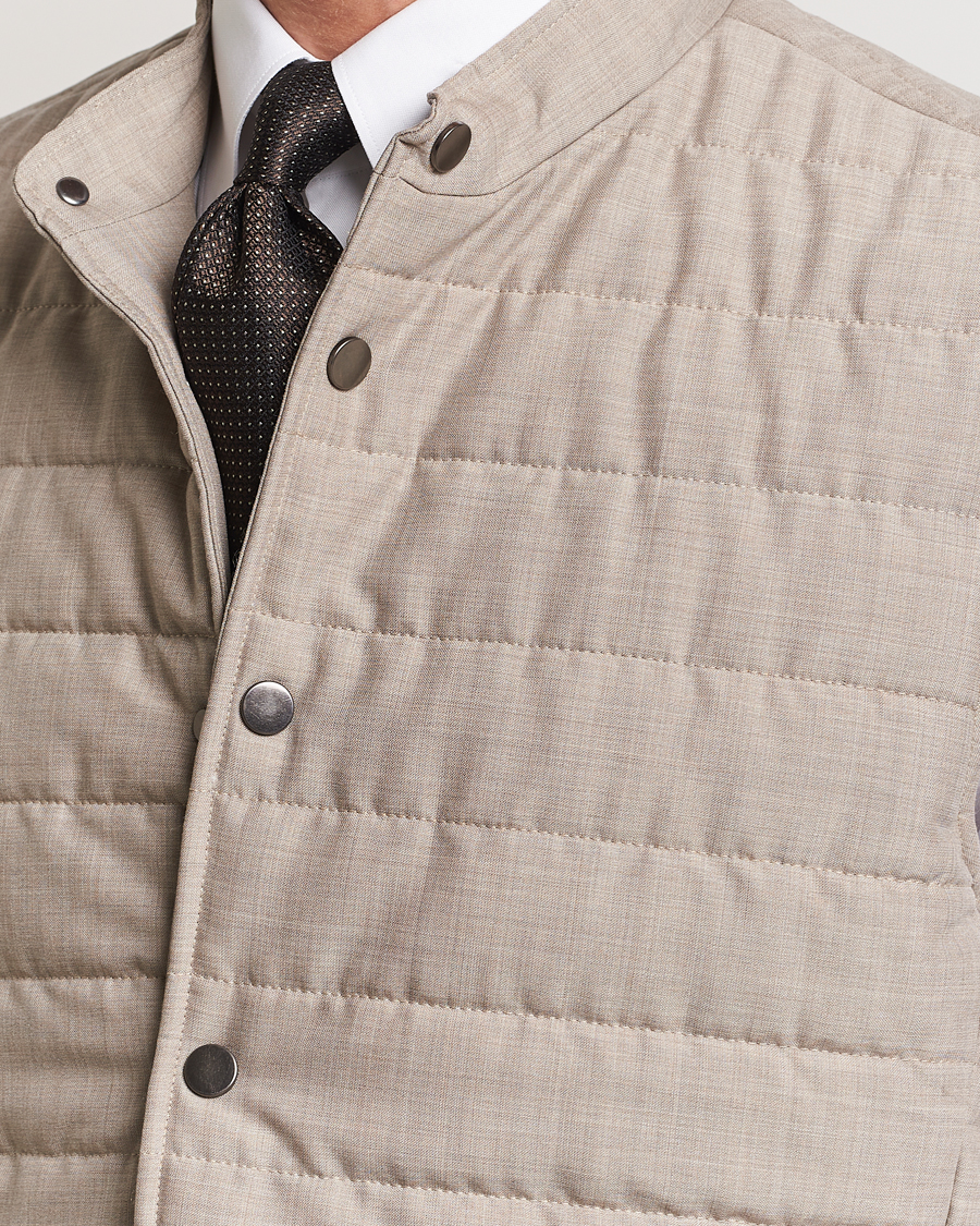Uomini | Giacche | Eton | Padded Wool Vest Beige