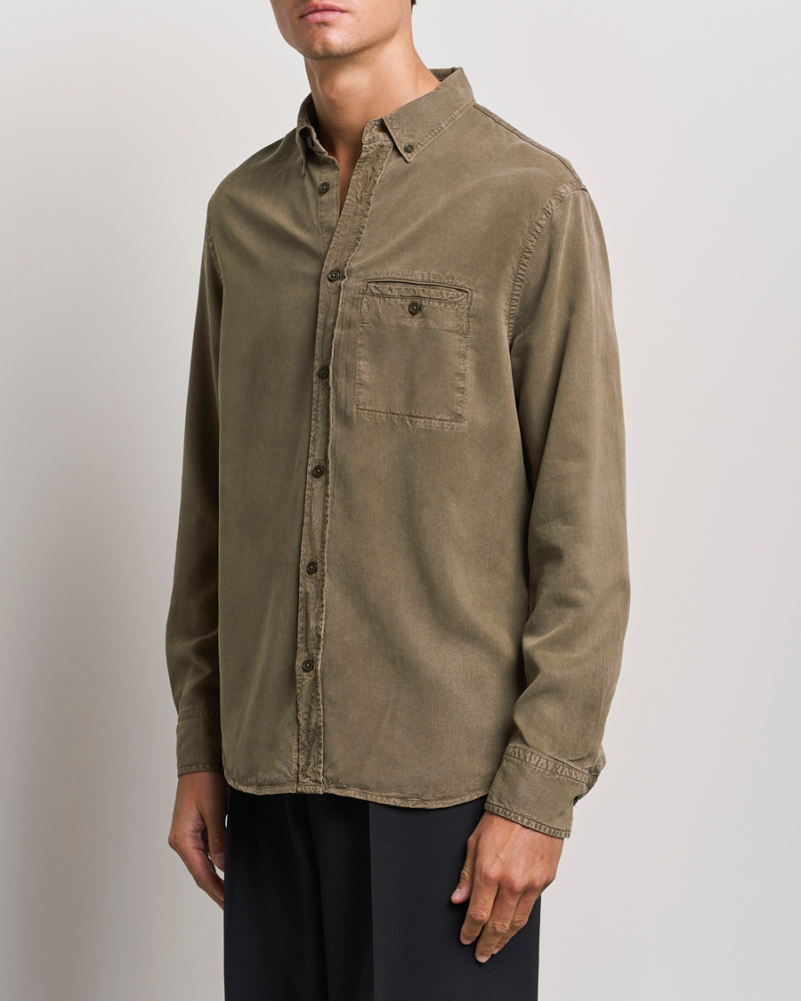 Uomini | Casual | Filippa K | Zachary Lyocell Shirt Dark Sage