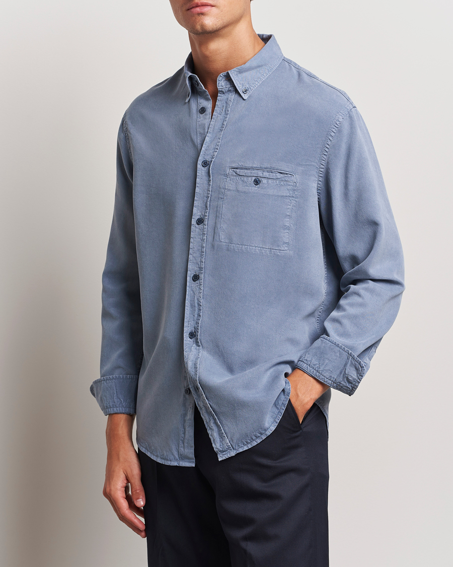 Uomini | Casual | Filippa K | Zachary Lyocell Shirt Grey Blue