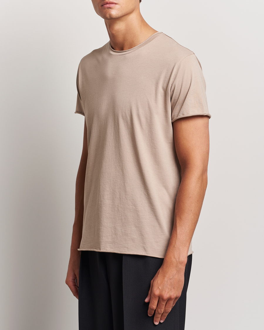 Uomini | T-shirt | Filippa K | Roll Neck Crew Neck T-Shirt Faded Khaki