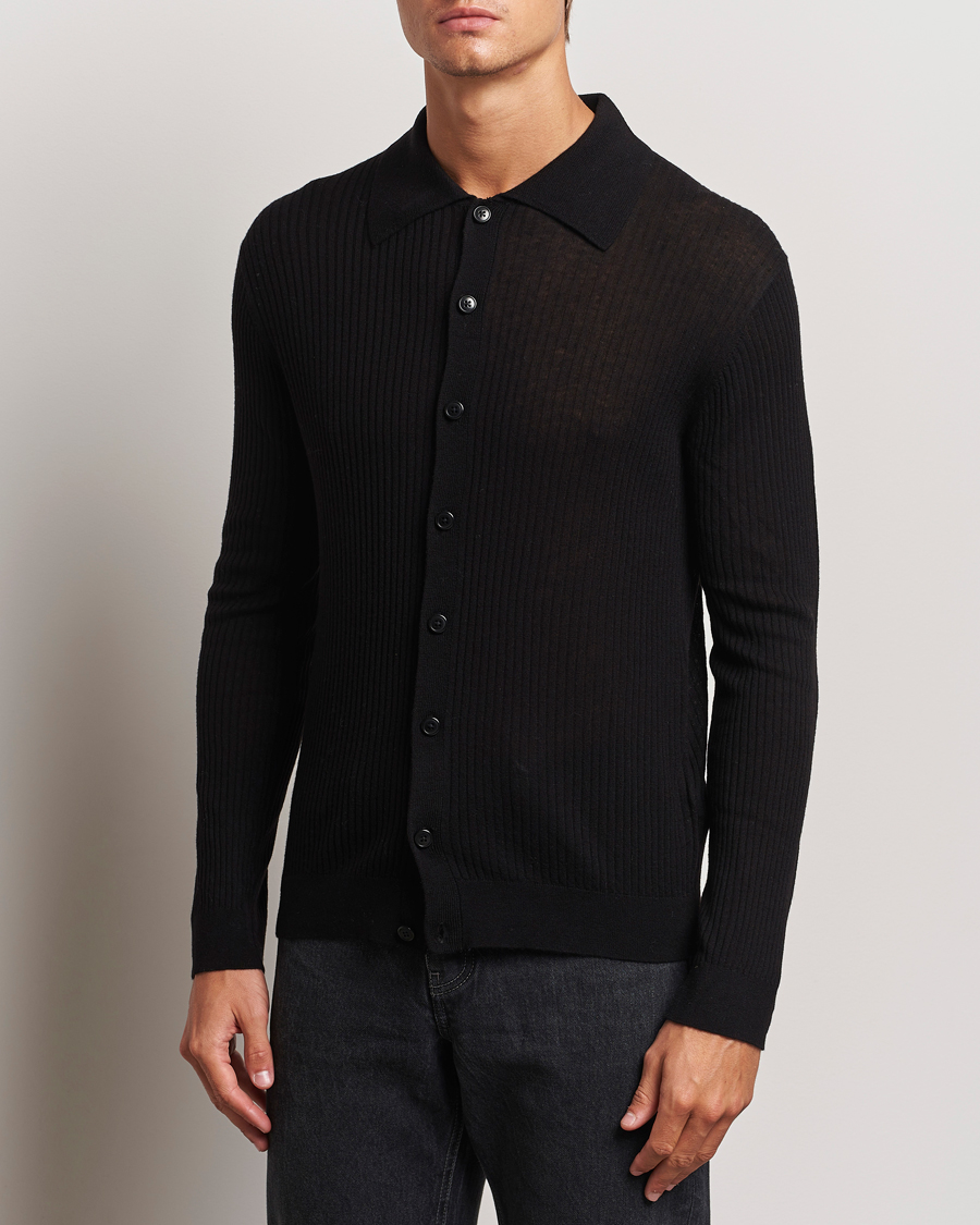 Uomini | Maglieria | Filippa K | Light Knitted Cardigan Black