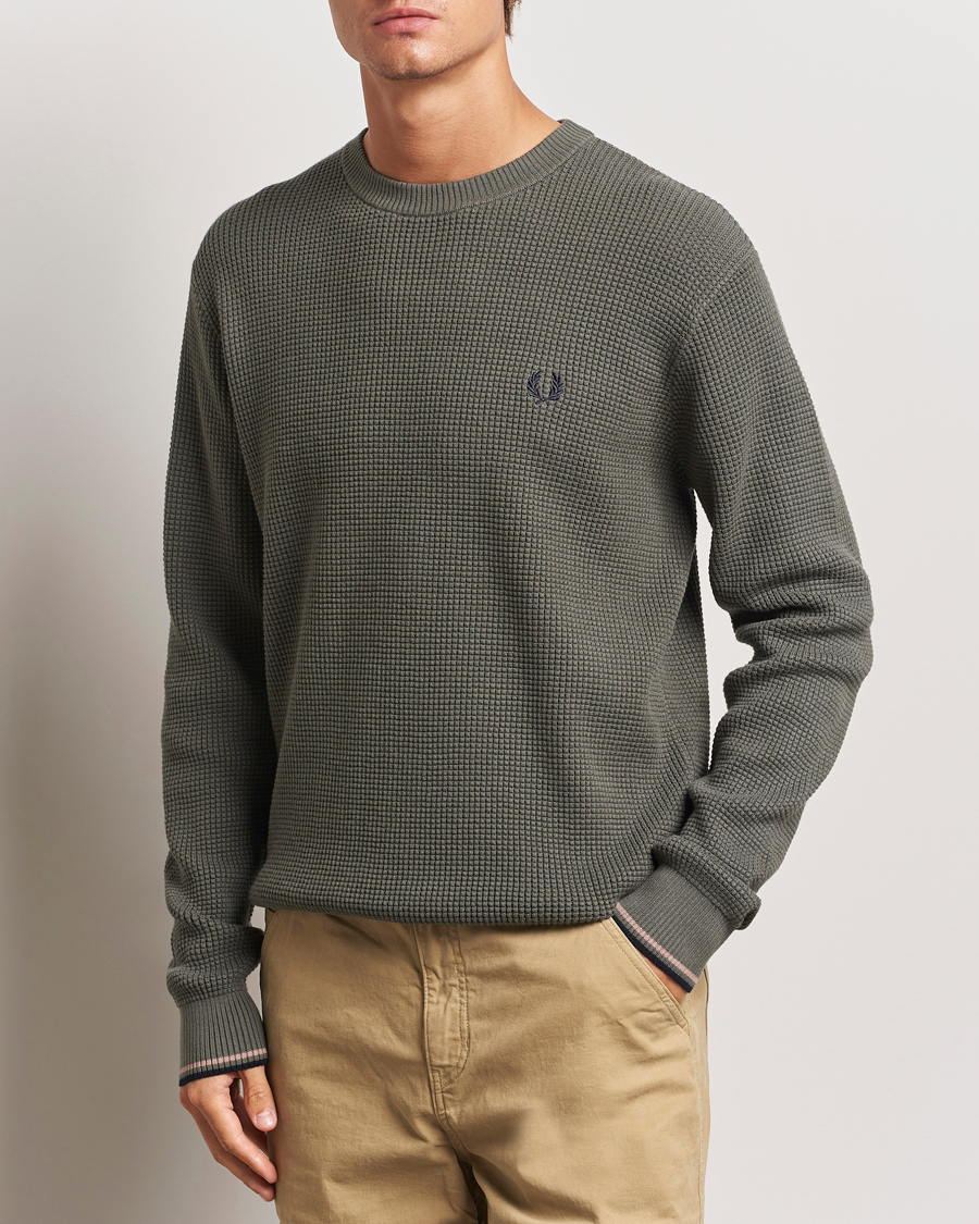 Uomini | Maglieria | Fred Perry | Waffle Stitch Jumper Field Green