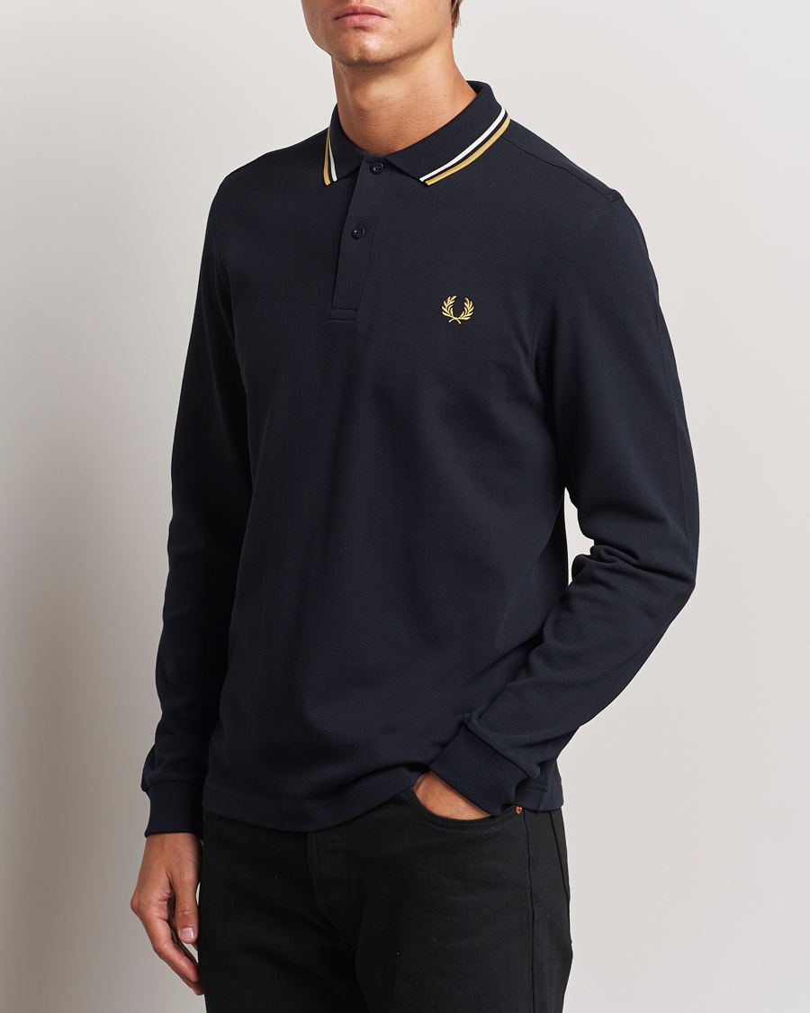 Uomini | Polo a maniche lunghe | Fred Perry | Twin Tipped Long Sleeve Polo Shirt Navy