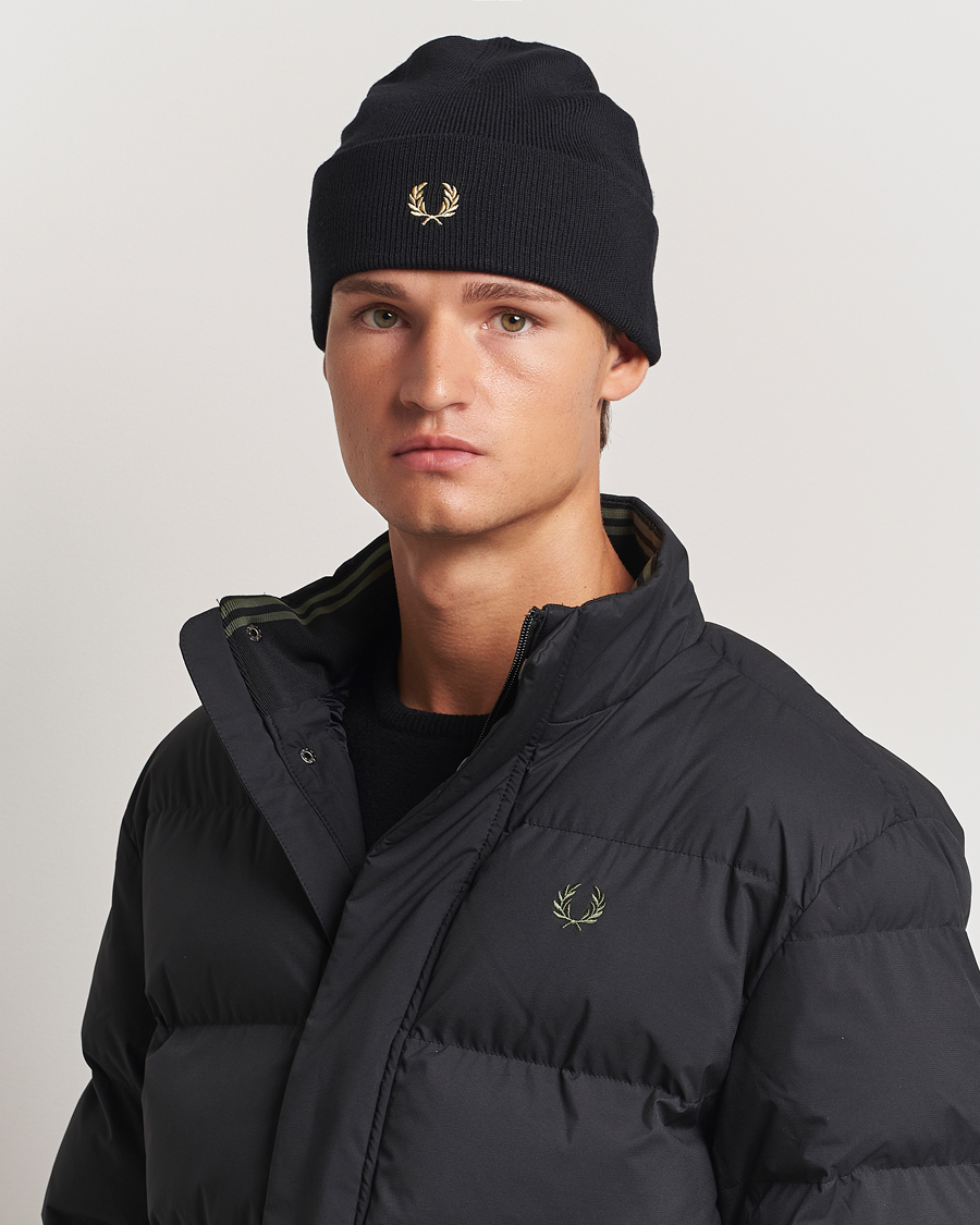 Uomini |  | Fred Perry | Merino Wool Beanie Black