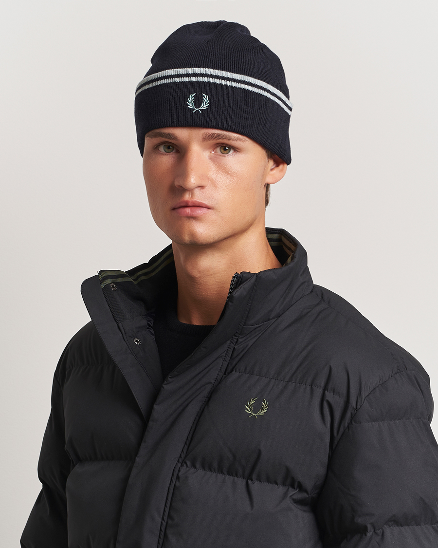 Uomini |  | Fred Perry | Twin Tipped Merino Beanie Navy