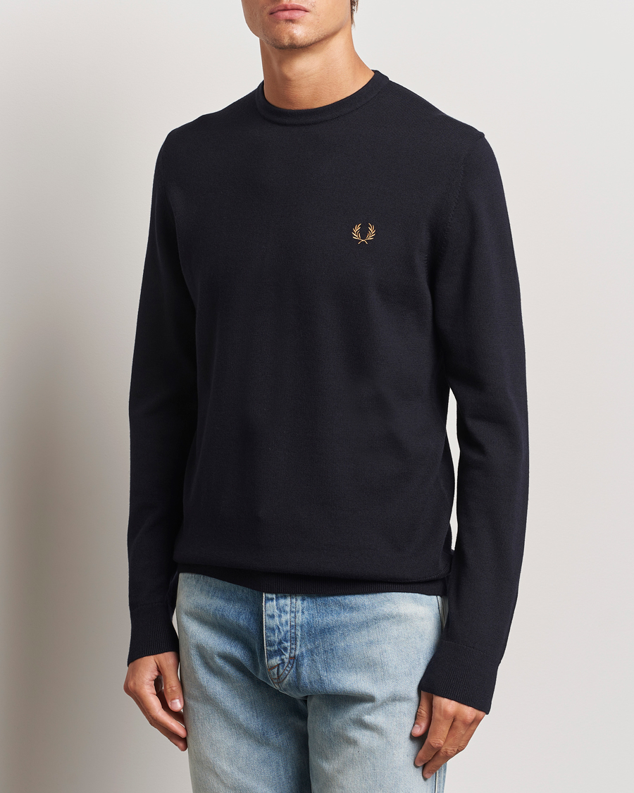 Uomini | Fred Perry | Fred Perry | Classic Crew Neck Jumper Navy