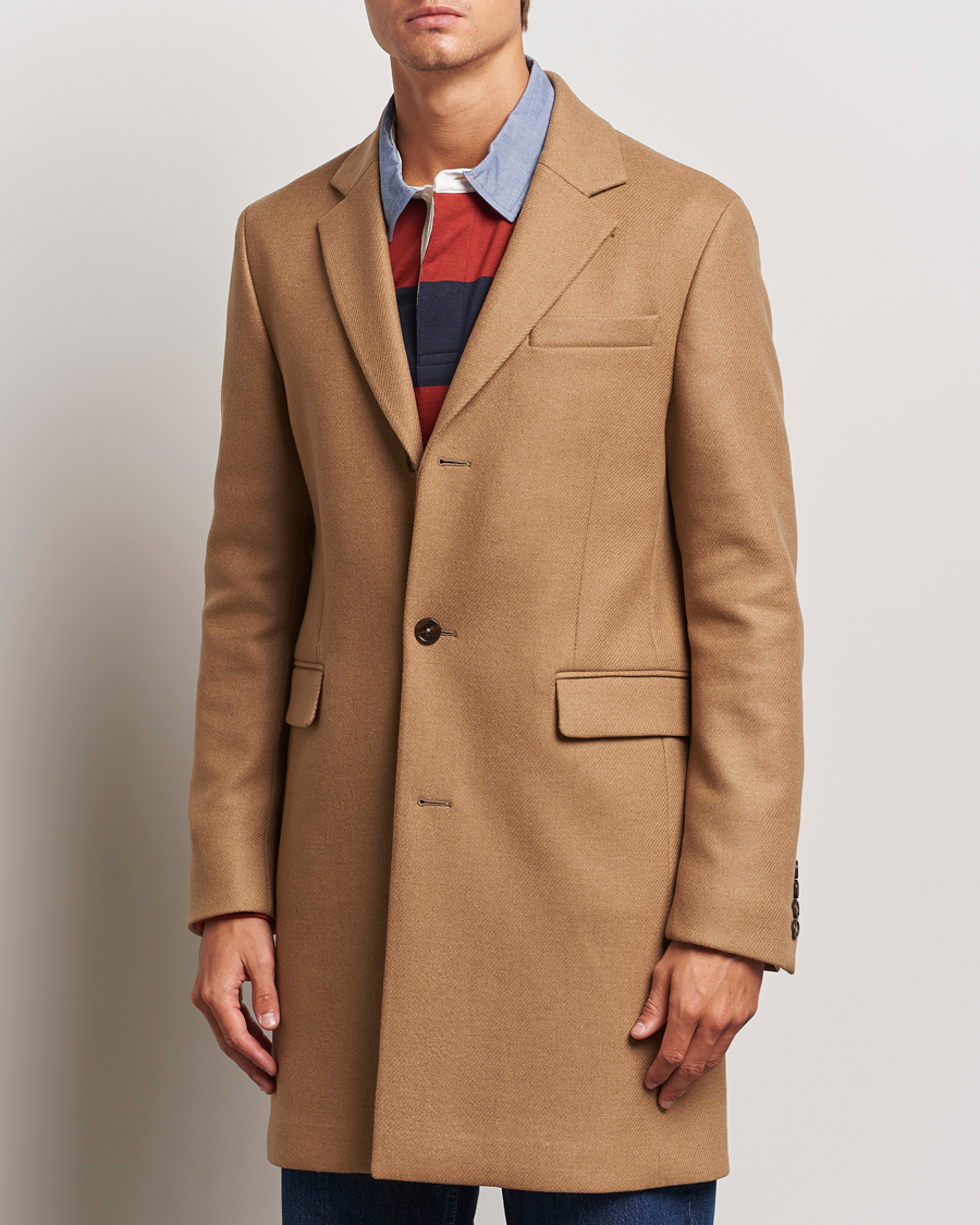 Uomini | GANT | GANT | Classic Wool Coat Mustard Beige