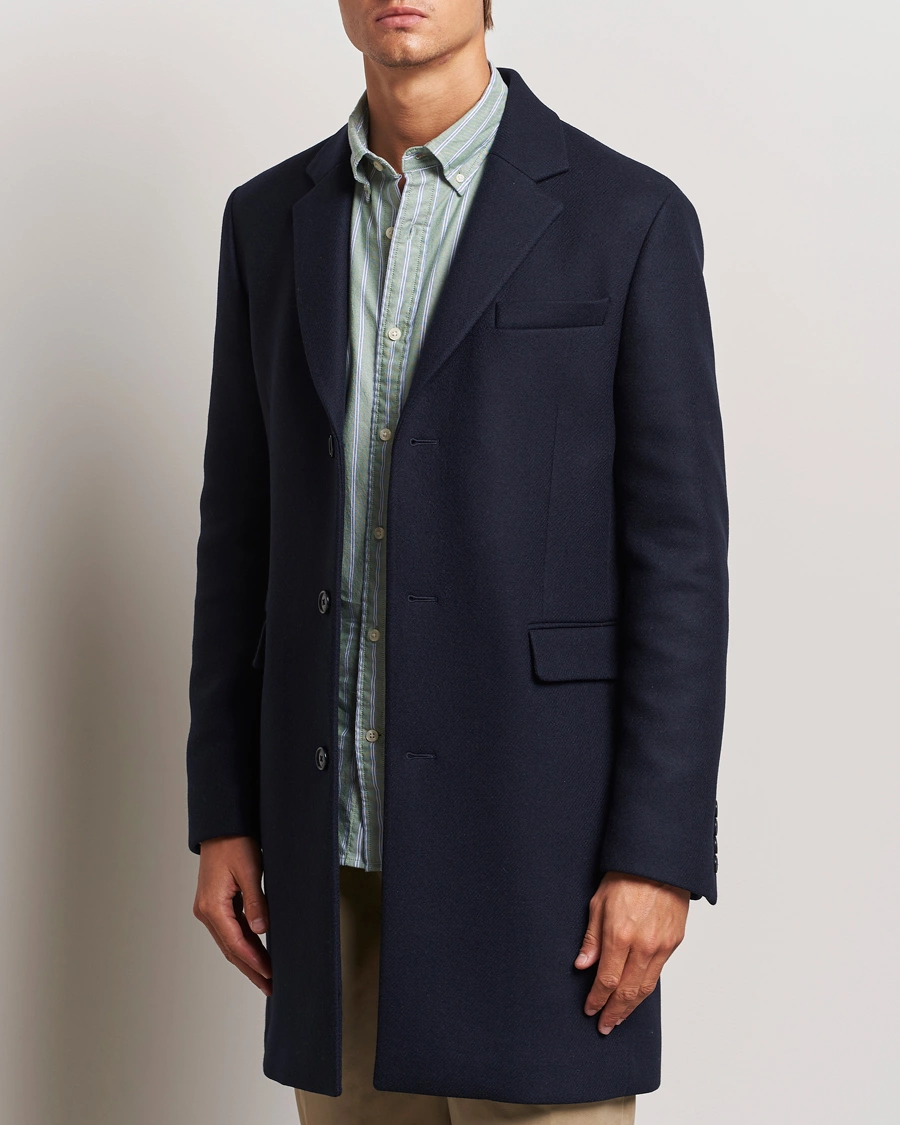 Uomini | GANT | GANT | Classic Wool Coat Night Blue