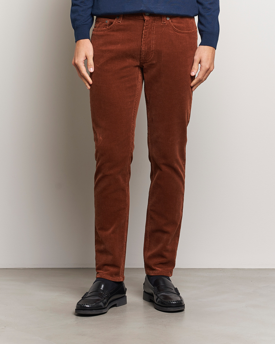 Uomini | Abbigliamento | GANT | Cord 5-Pocket Jeans Chocolate Brown