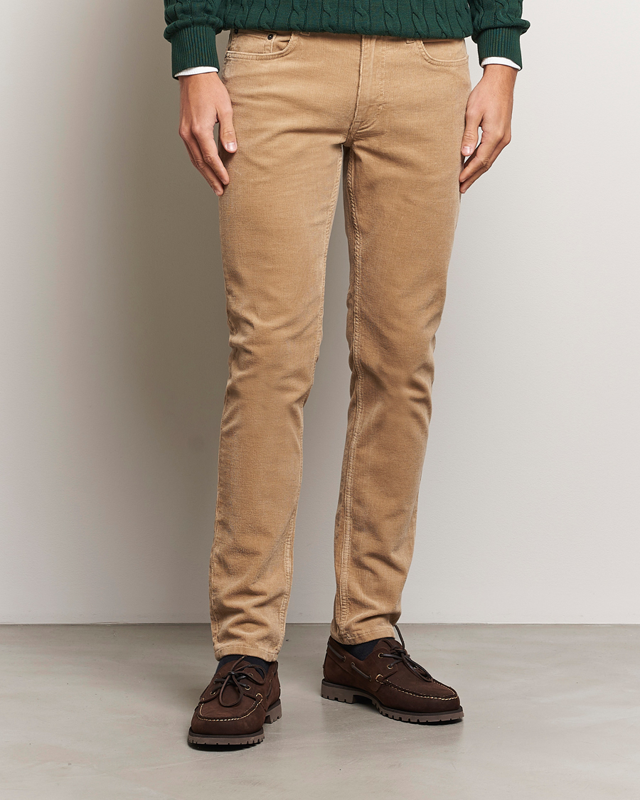 Uomini | GANT | GANT | Cord 5-Pocket Jeans Dark Khaki