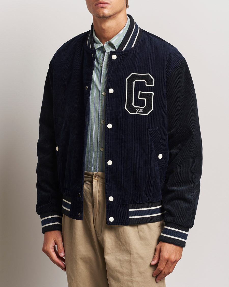 Uomini | Business & Beyond - Casual | GANT | Cord Varsity Jacket Evening Blue