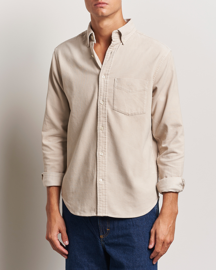 Uomini | GANT | GANT | Regular Fit Corduroy Shirt Putty