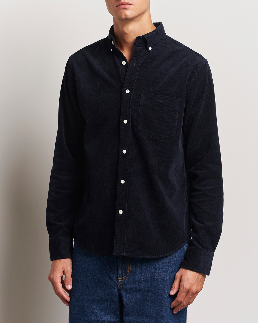 Uomini | GANT | GANT | Regular Fit Corduroy Shirt Evening Blue