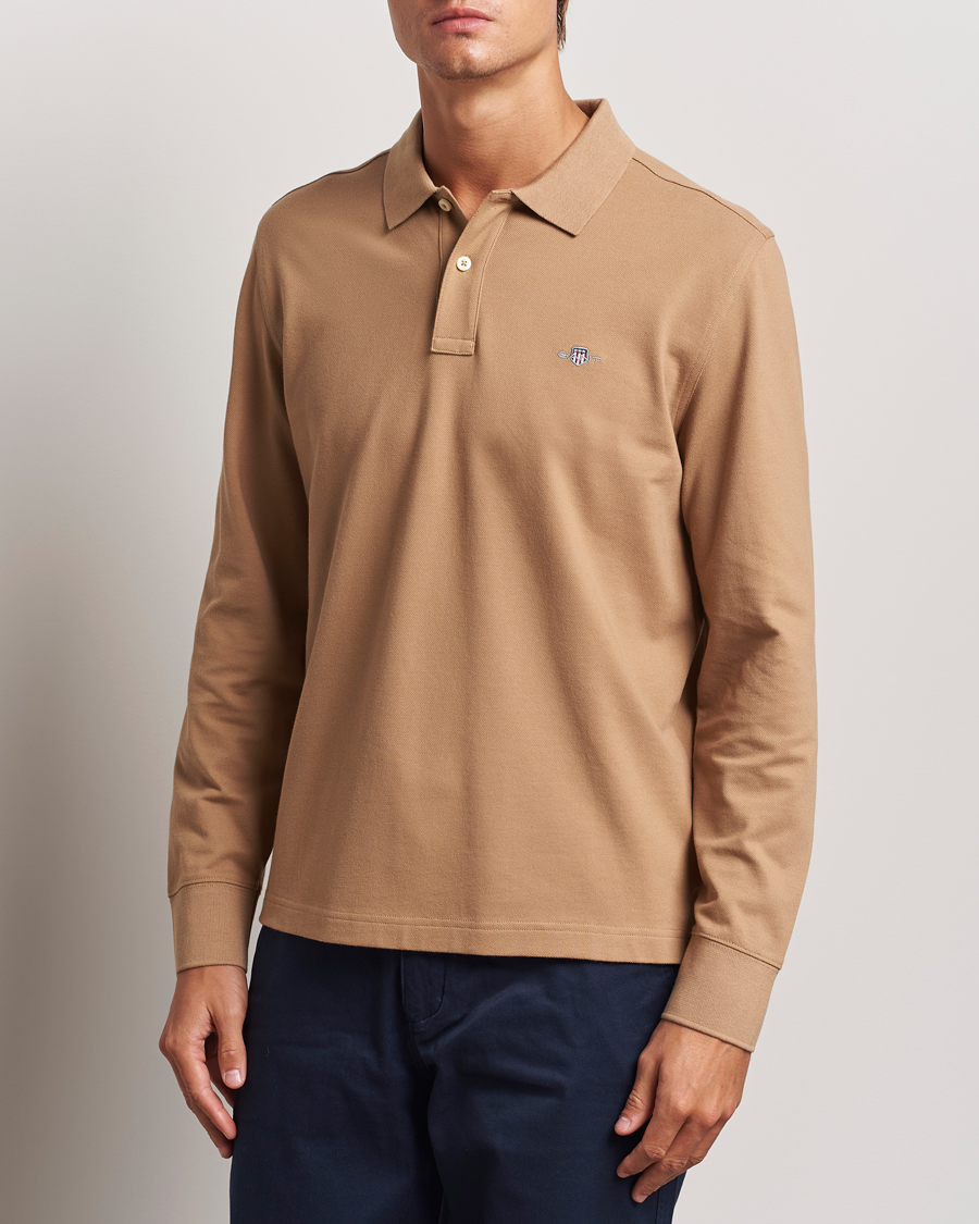 Uomini | Abbigliamento | GANT | Regular Shield Pique Polo Warm Khaki