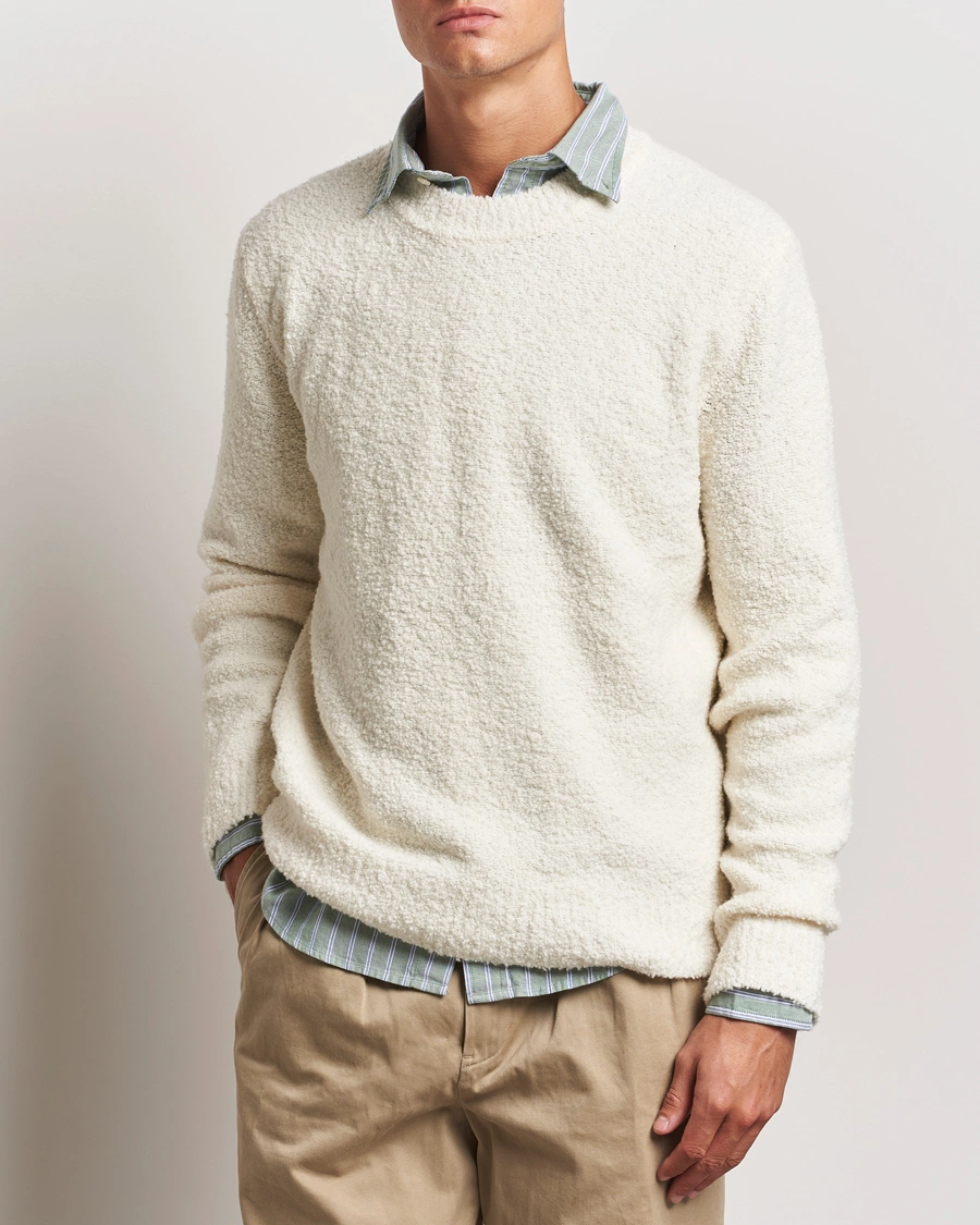 Uomini | GANT | GANT | Wool Boucle Crew Neck Cream