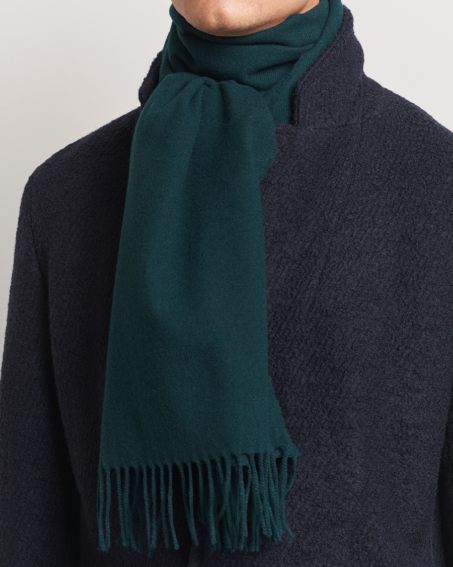 Uomini | GANT | GANT | Wool Scarf Tartan Green