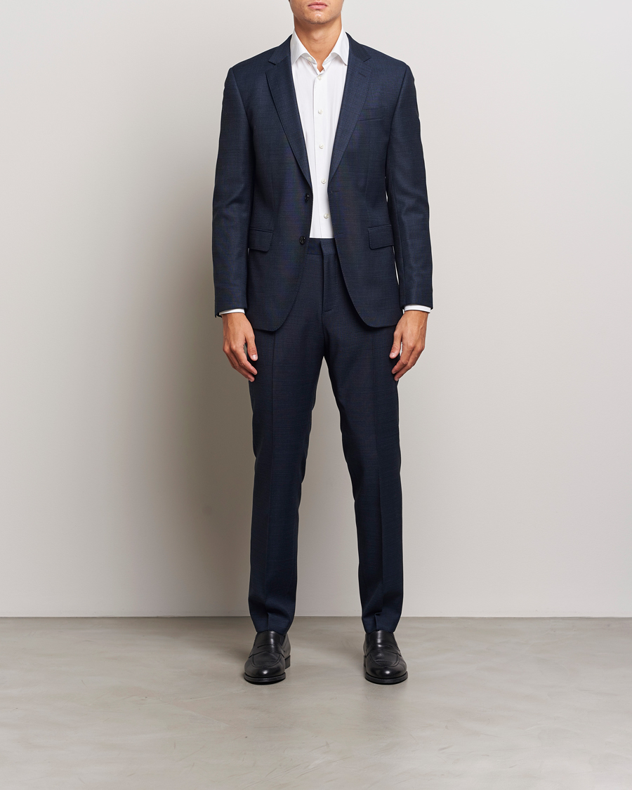 Uomini |  | BOSS BLACK | Huge Wool Suit Open Blue