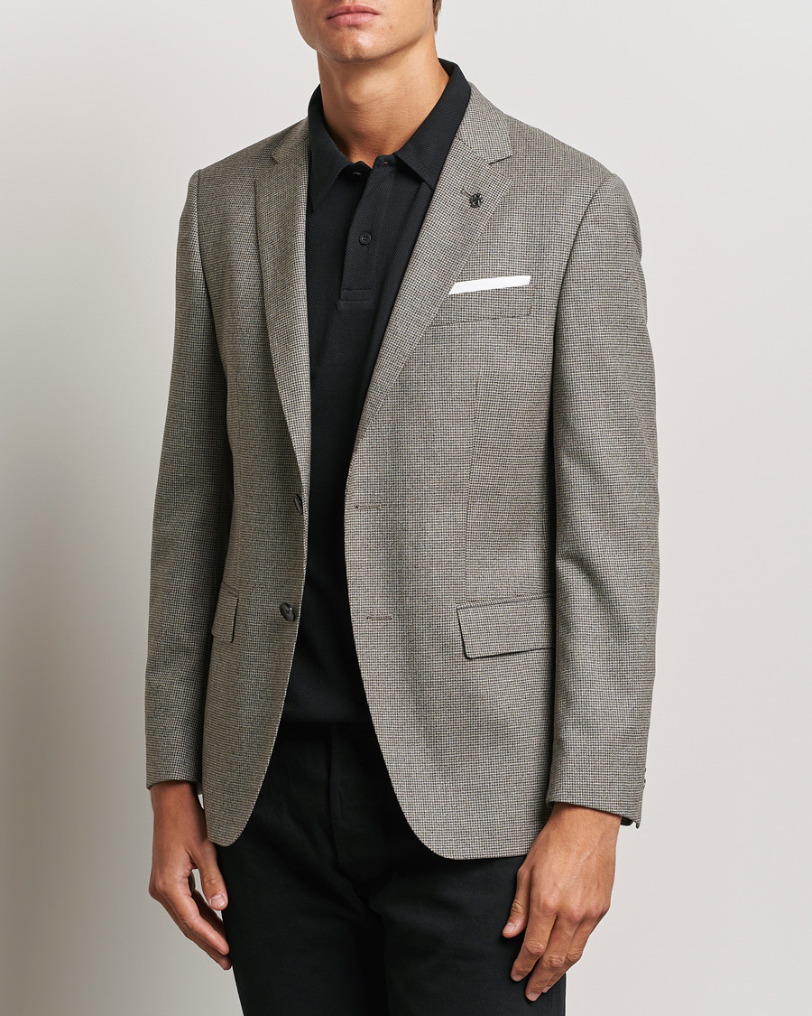 Uomini | Blazers | BOSS BLACK | Hutson Wool Dogtooth Blazer Open White