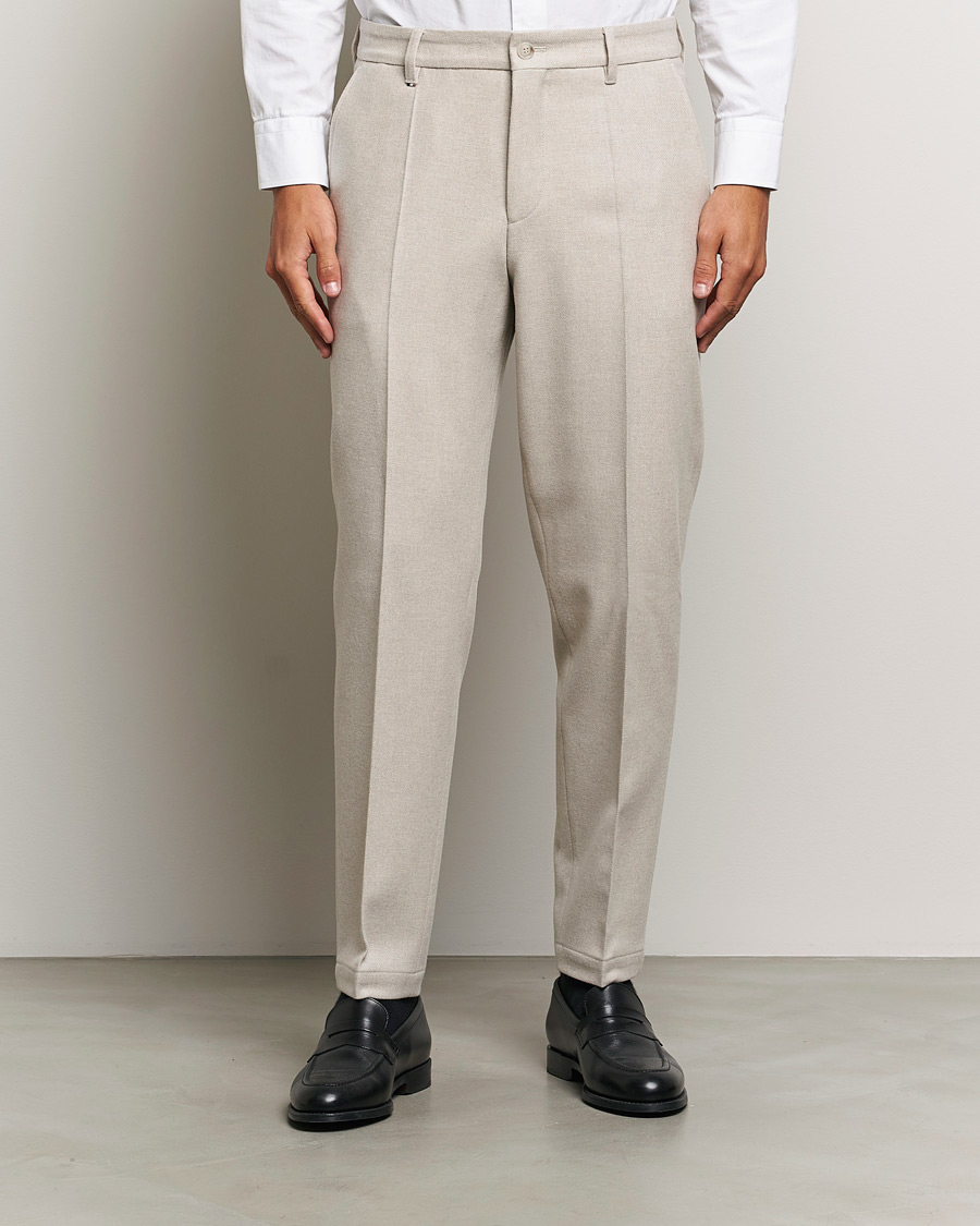 Uomini | Pantaloni | BOSS BLACK | Perin Wool Trousers Open White