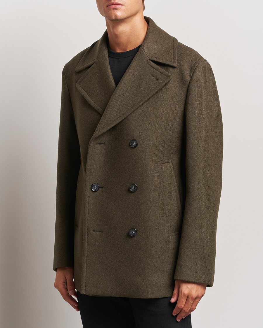 Uomini | BOSS BLACK | BOSS BLACK | Clay Wool Peacoat Open Green