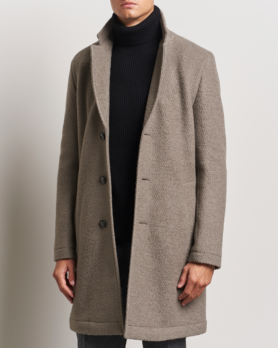 Uomini |  | BOSS BLACK | Hyde Structured Wool Coat Dark Beige