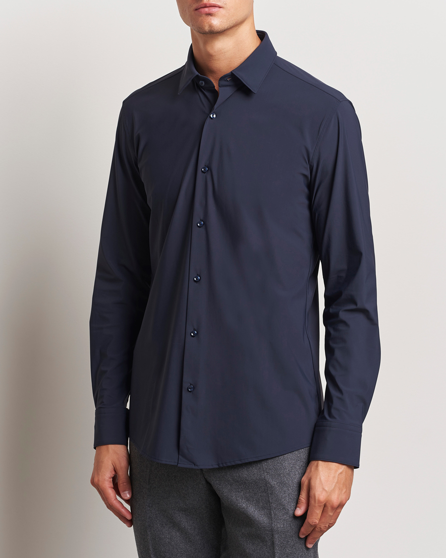 Uomini |  | BOSS BLACK | Hank 4-Way Stretch Shirt Dark Blue