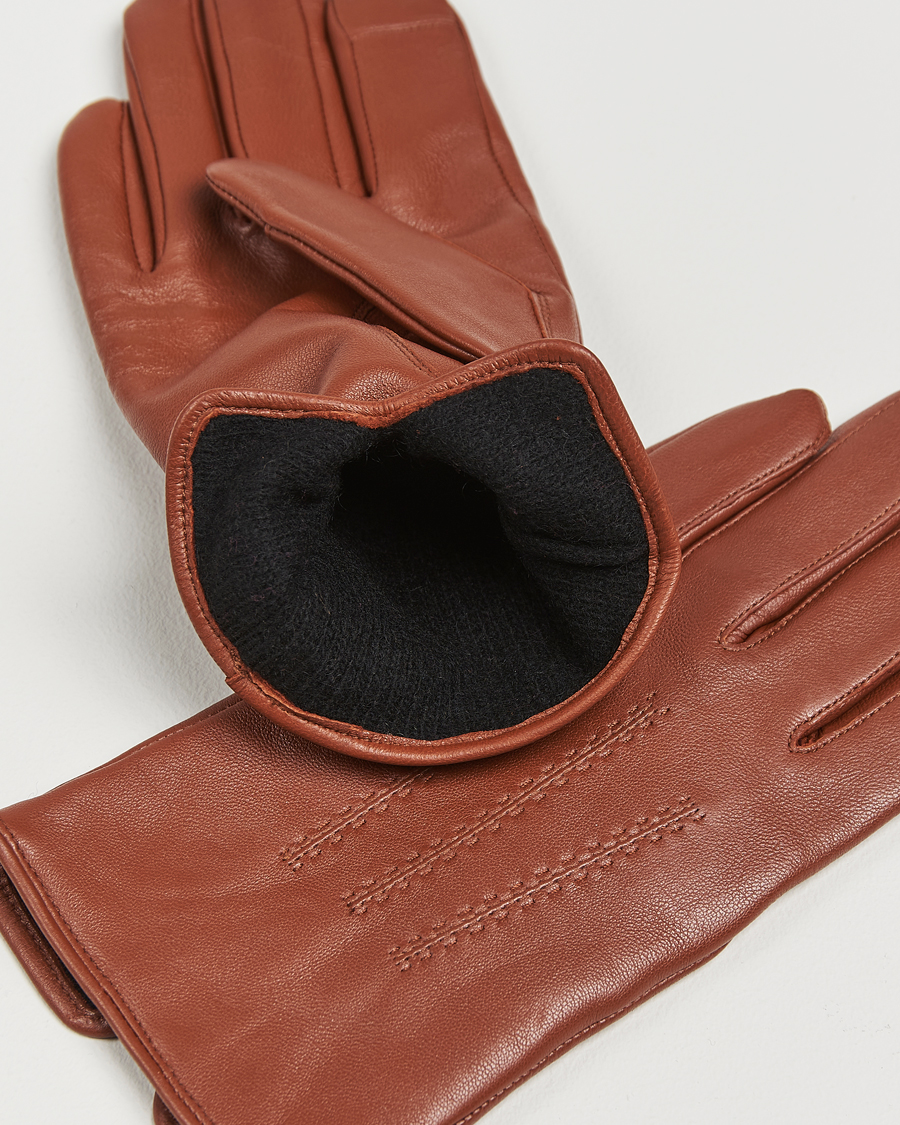 Uomini |  | BOSS BLACK | Hainz Leather Gloves Medium Brown