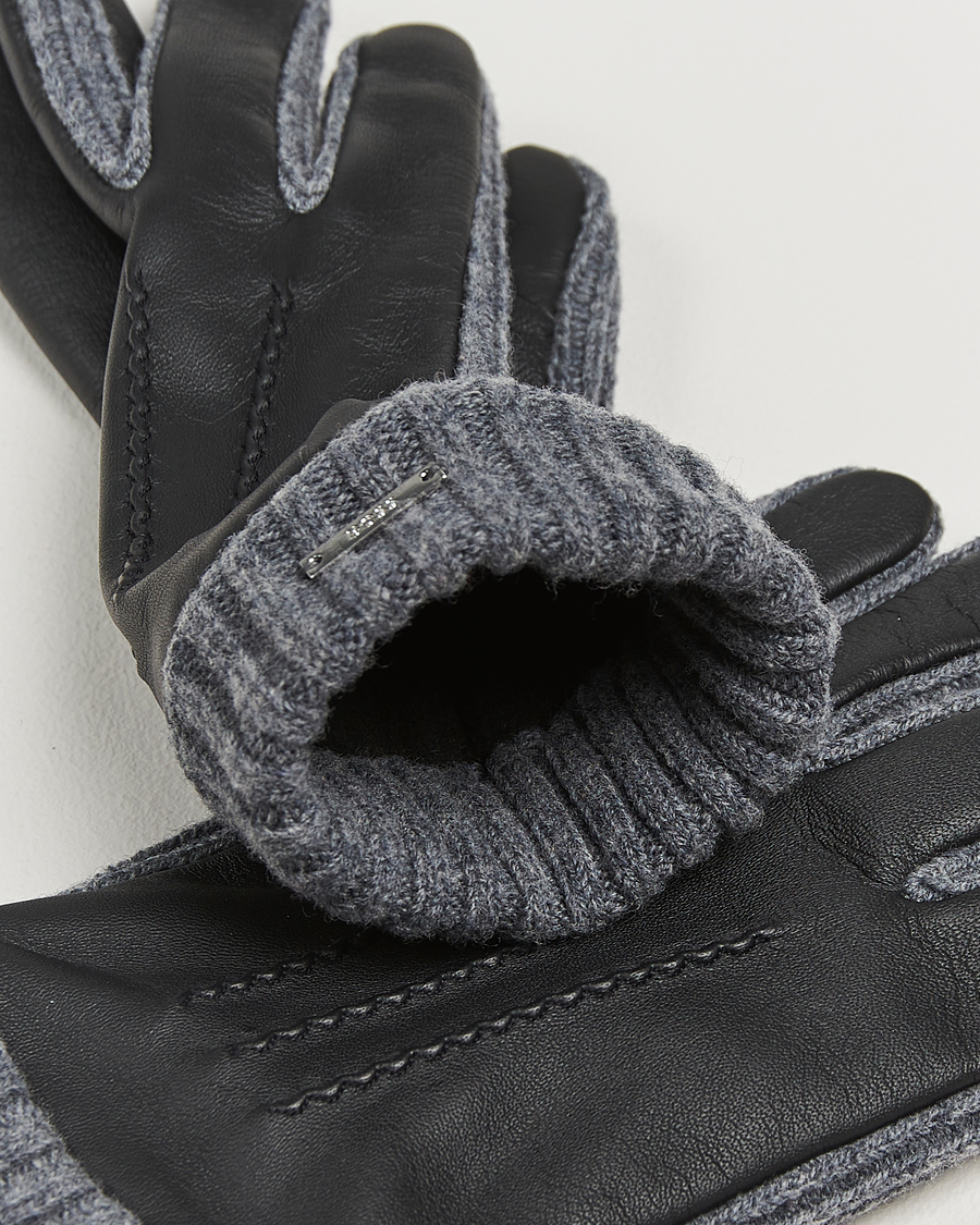 Uomini |  | BOSS BLACK | Hyden Leather Gloves Black