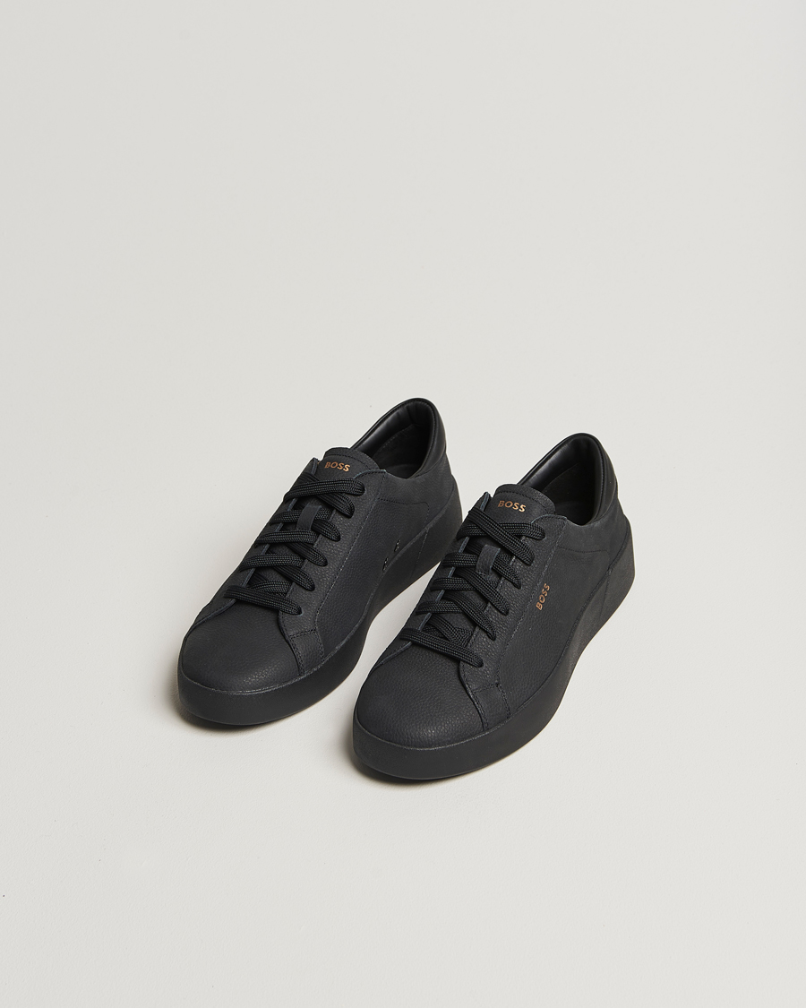 Uomini | BOSS BLACK | BOSS BLACK | Belwar Leather Sneaker Black