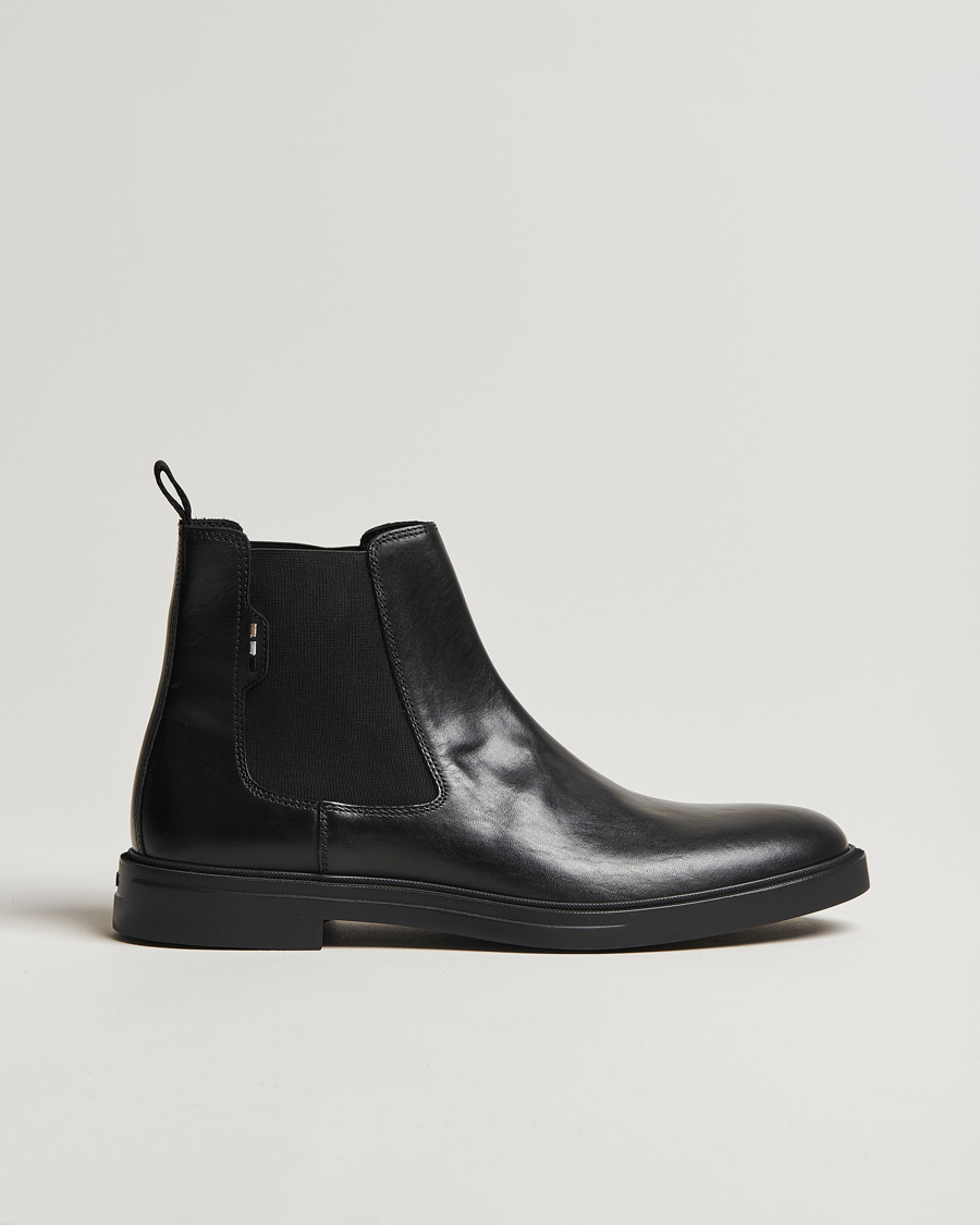 Uomini | BOSS BLACK Calev Leather Chelsea Boot Black | BOSS BLACK | Calev Leather Chelsea Boot Black
