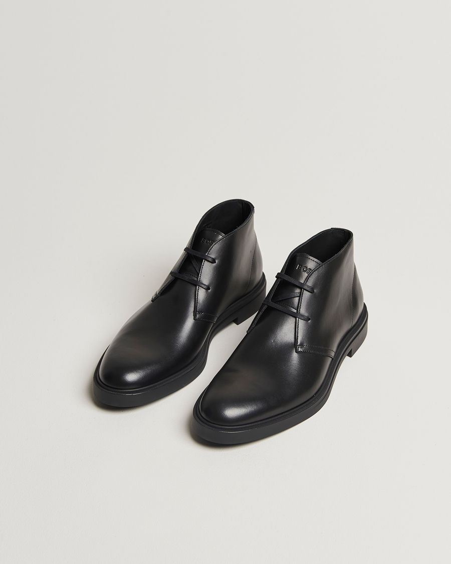 Uomini | BOSS | BOSS BLACK | Calev Leather Chukka Boot Black