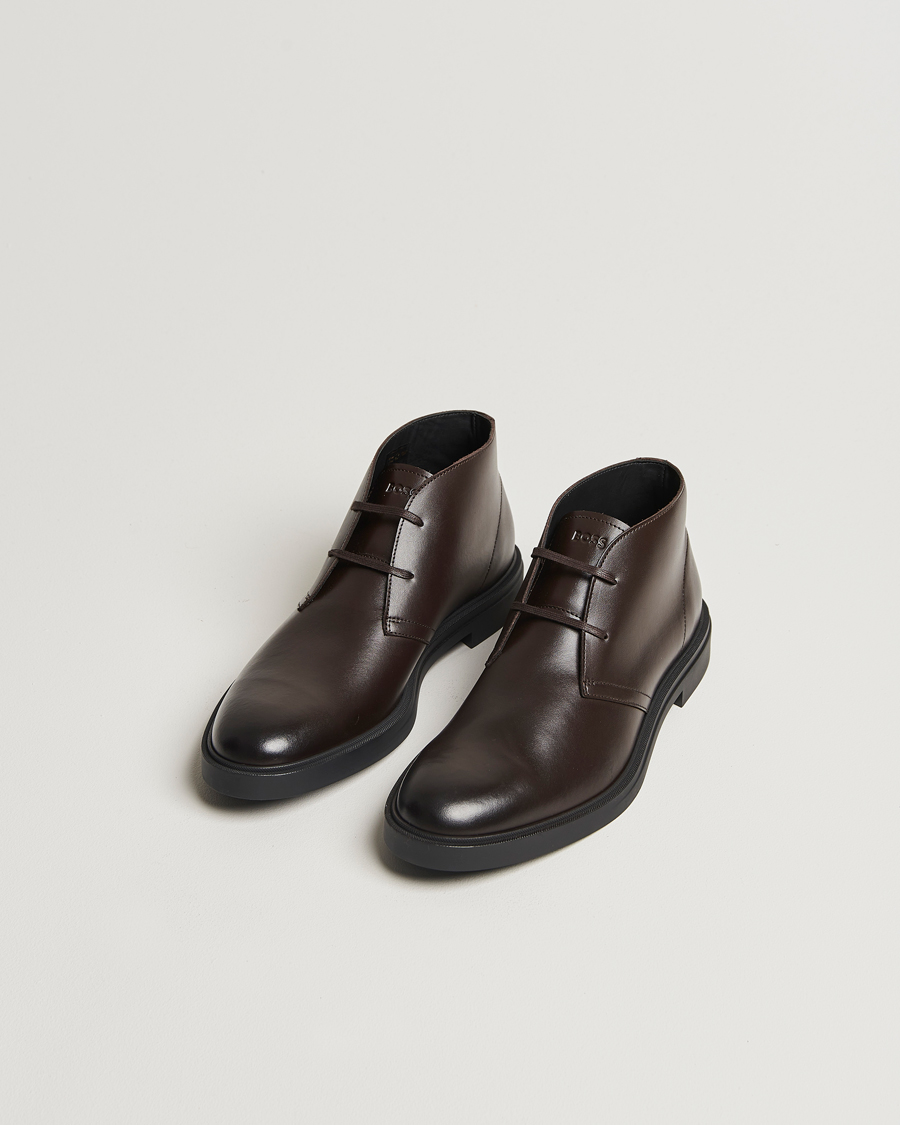 Uomini | Stivali | BOSS BLACK | Calev Leather Chukka Boot Dark Brown