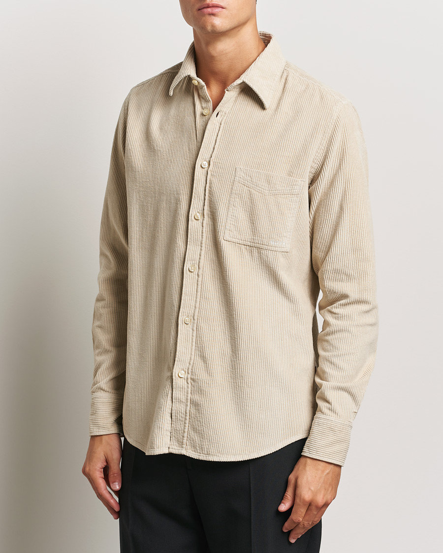 Uomini | Camicie | BOSS ORANGE | Relegant Corduroy Shirt Light Beige